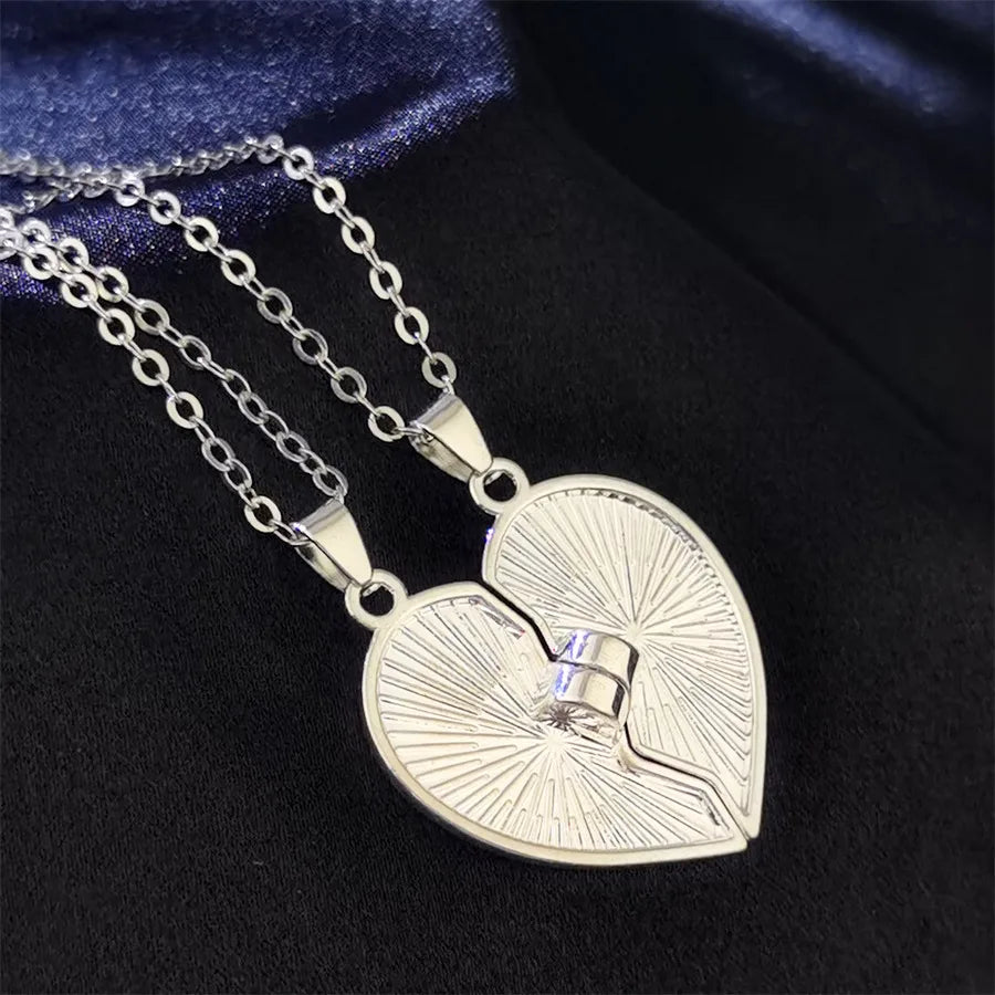 Lot de 2 Colliers D'amitié - Cœur Aimanté - BFF - Best Friends Forever - Licorne - Pendentif Paillette