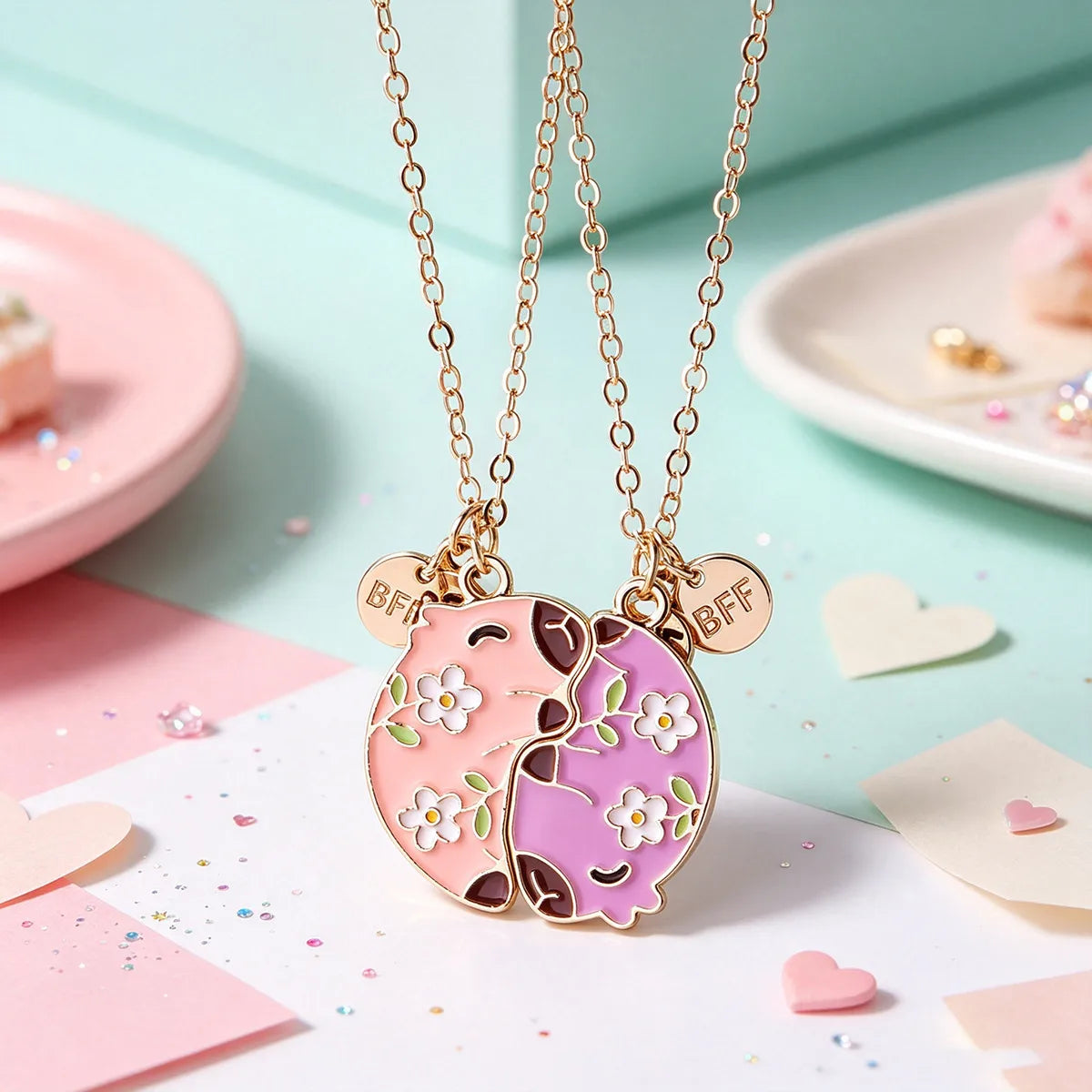 Lot de 2 Colliers D'amitié Aimanté - Cappy Bara - BFF - Best Friends Forever - Amitié