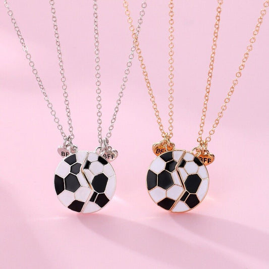 Lot de 2 Colliers D'amitié Aimanté - Ballon de Foot - BFF - Best Friends Forever - Amitié - Pendentif Aimanté - Colliers à Partager