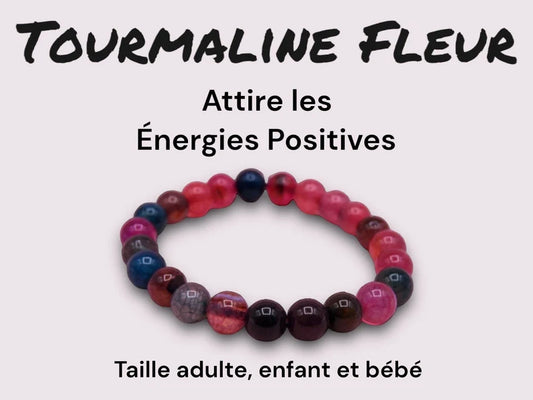 Natural Stone Bracelet - Flower Tourmaline - Attracts positive energies