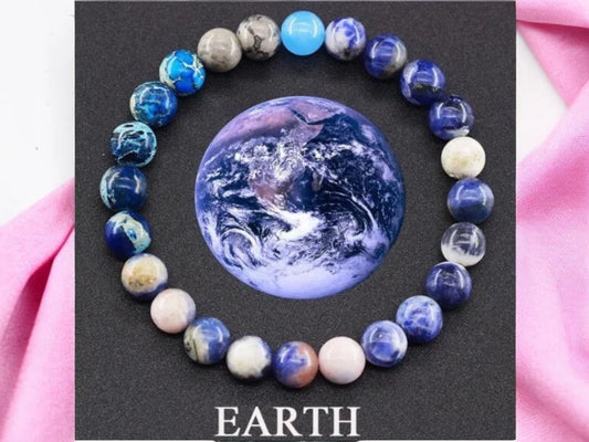 Natural Stone Bracelet Fashion Planets Solar System Beaded