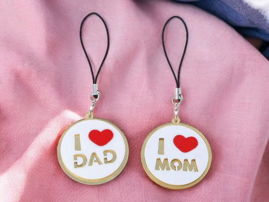 Pendentif de Sac ou Téléphone | Message Mom ou Dad | Maman ou Papa | Annonce grossesse ou Fête Mère/ Père | Pendentif Sac